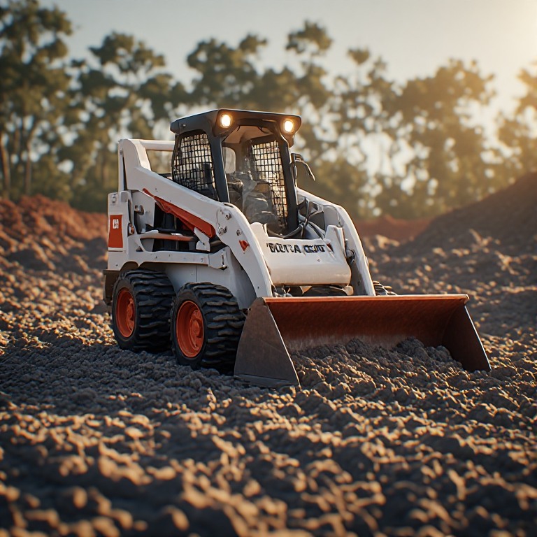 Bobcat loader moving materials