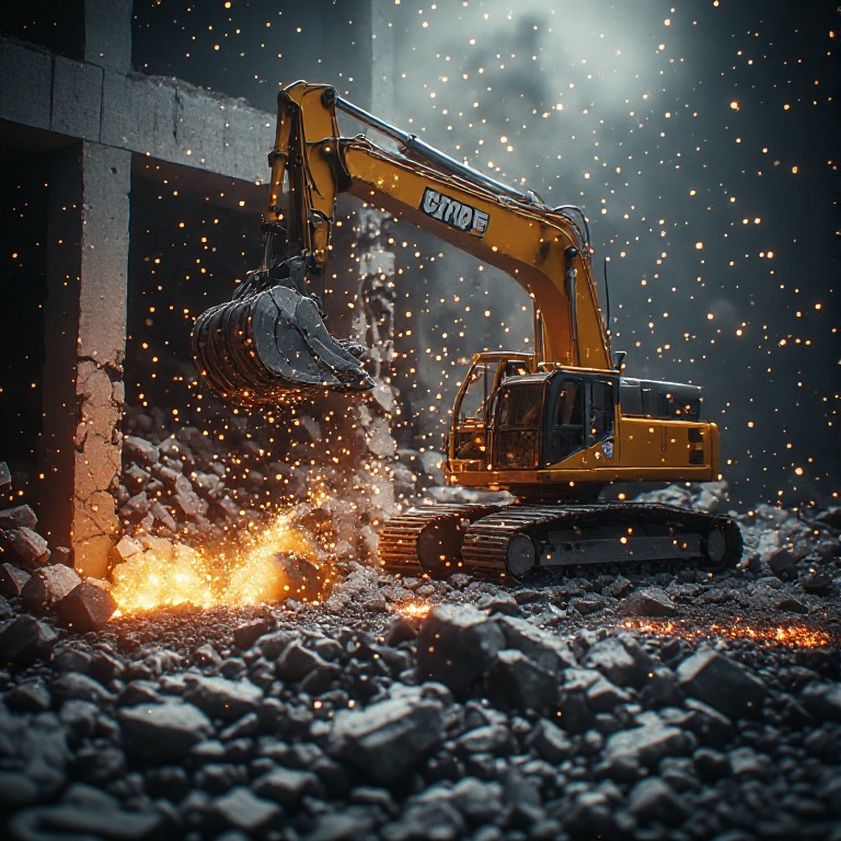 Hydraulic breaker attachment for demolition