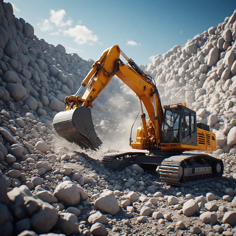 Breaker machine in demolition operation