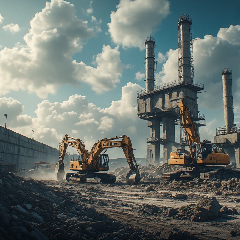 Industrial facility construction with breaker