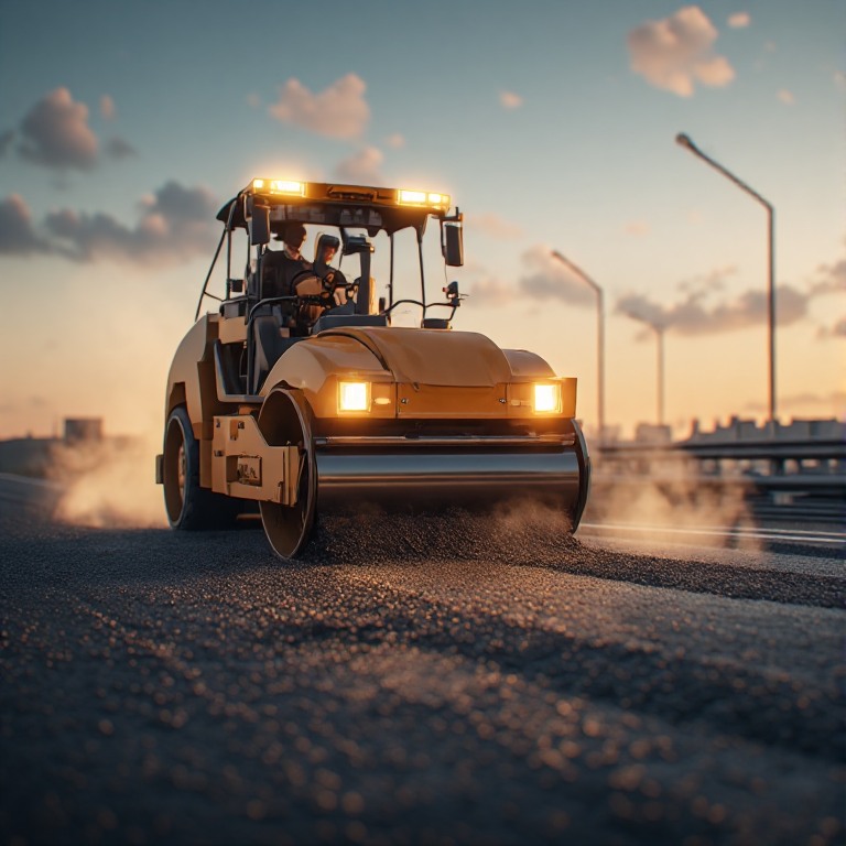 Vibratory roller compactor for road construction